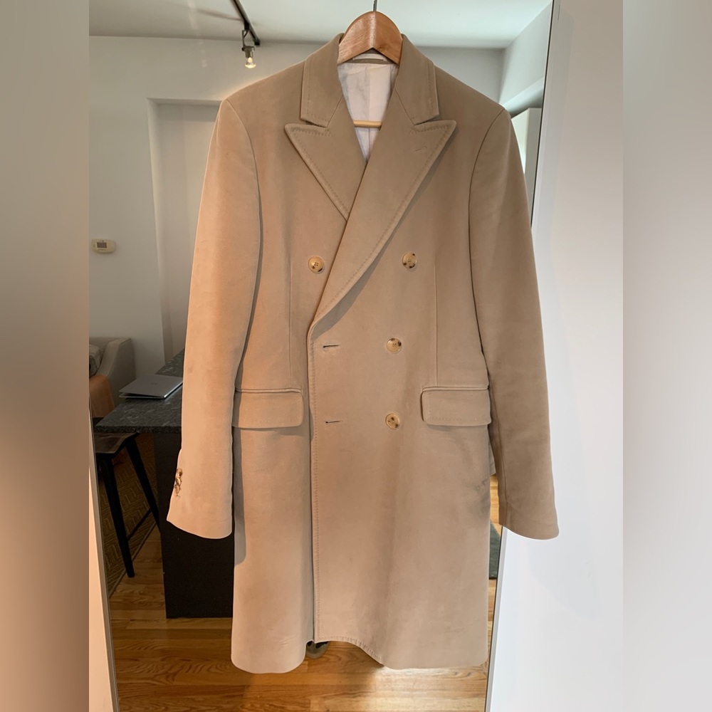 Raf Simons Calvin Klein 205w39nyc Double Breasted Moleskin Mens Over Coat